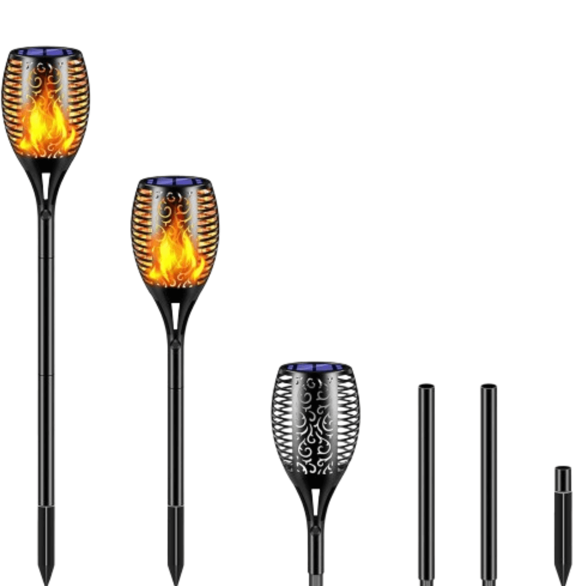 JUEGO DE ANTORCHAS SOLARES PARA EXTERIOR x 4 UNIDADES