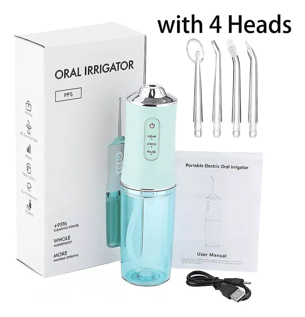 IRRIGADOR PROFESIONAL ORAL ANTISARRO RECARGABLE 4 BOQUILLAS ¡SUPER PROMO!